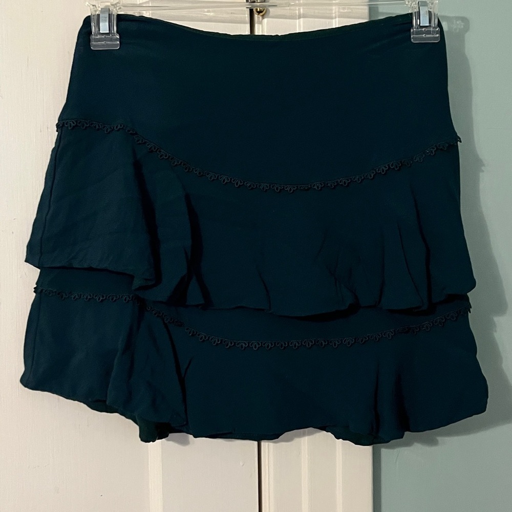 Elegant Dark Green Layered Skirt